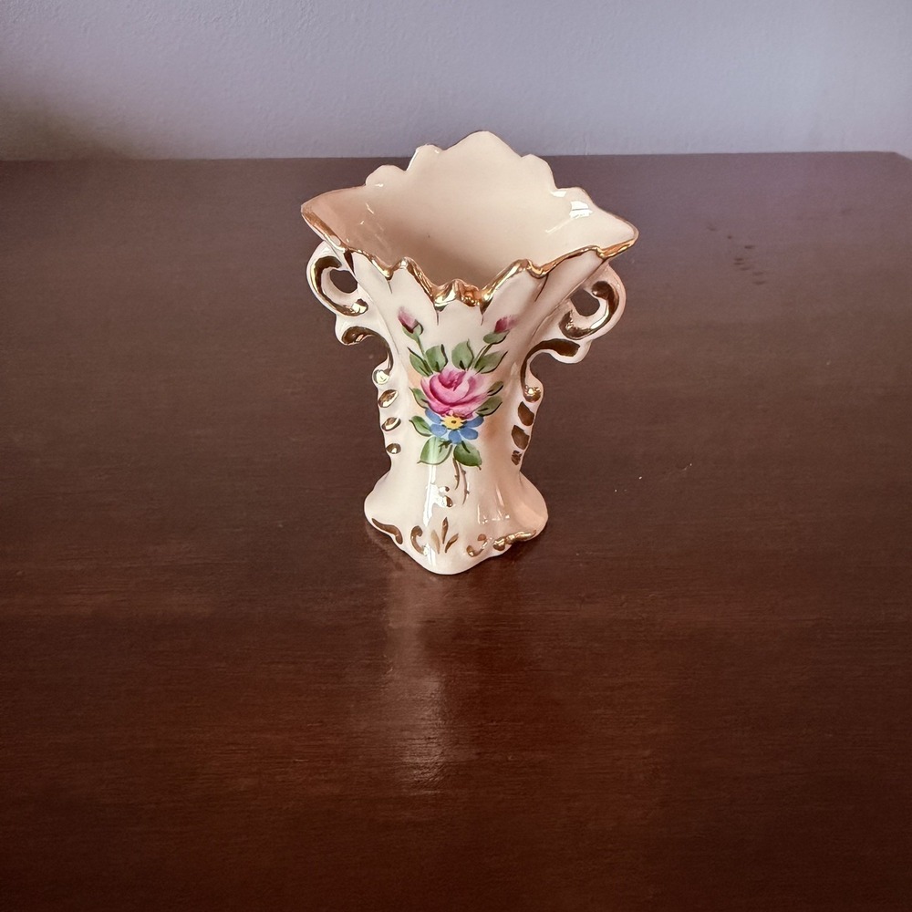 Vintage Welsley® China Hand Painted Porcelain Bud Vase/Toothpick Holder B158